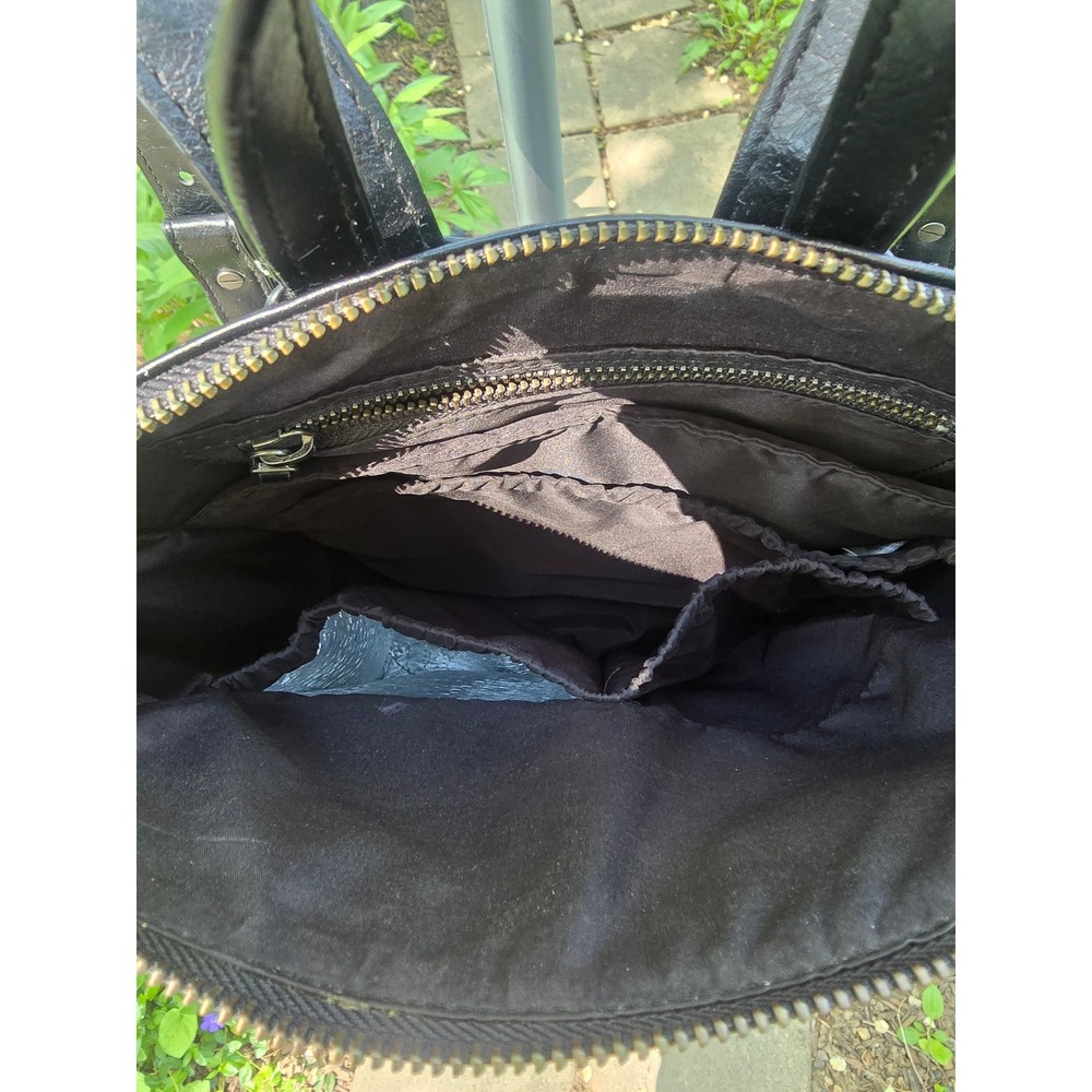 Freshly Picked Minimalist Diaper Bag Backpack Black Vegan Leather Tote Pockets - Picture 5 of 9